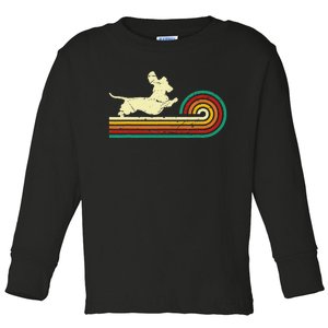 Dachshund dachshund dog silhouette retro gift Toddler Long Sleeve Shirt