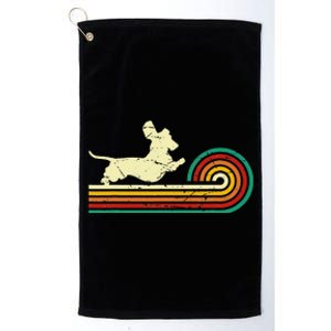 Dachshund dachshund dog silhouette retro gift Platinum Collection Golf Towel