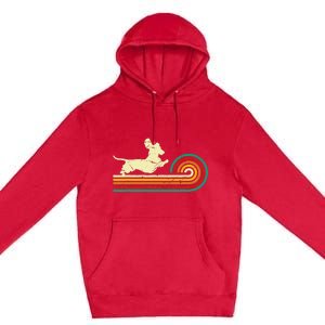 Dachshund dachshund dog silhouette retro gift Premium Pullover Hoodie