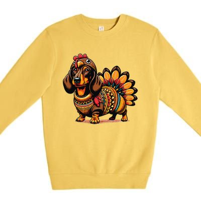 Doxie Dachshund Dog Turkey Premium Crewneck Sweatshirt