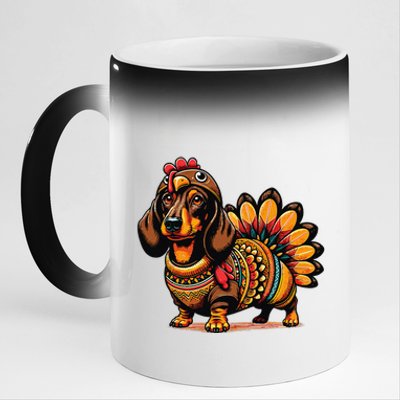 Doxie Dachshund Dog Turkey 11oz Black Color Changing Mug