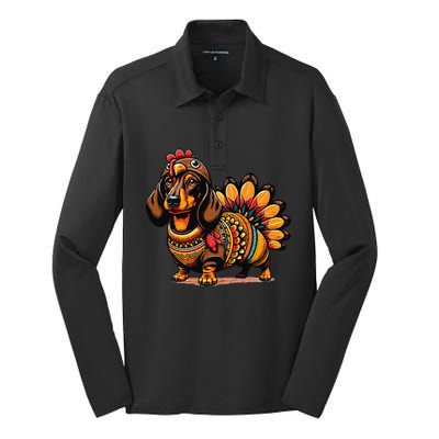 Doxie Dachshund Dog Turkey Silk Touch Performance Long Sleeve Polo