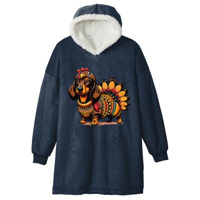 Doxie Dachshund Dog Turkey Hooded Wearable Blanket