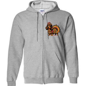 Doxie Dachshund Dog Turkey Full Zip Hoodie