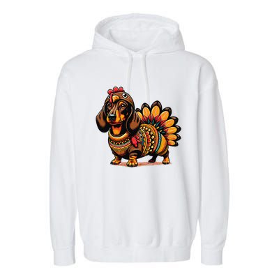 Doxie Dachshund Dog Turkey Garment-Dyed Fleece Hoodie