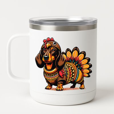 Doxie Dachshund Dog Turkey 12 oz Stainless Steel Tumbler Cup