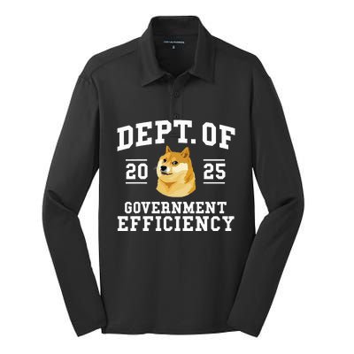 Doge D.O.G.E Department Of Government Efficiency Trump 2024 Silk Touch Performance Long Sleeve Polo