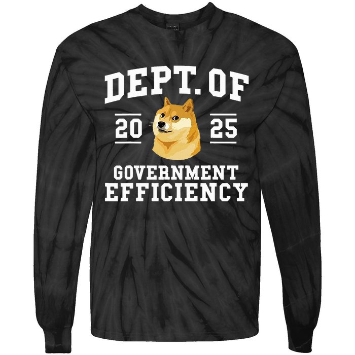 Doge D.O.G.E Department Of Government Efficiency Trump 2024 Tie-Dye Long Sleeve Shirt