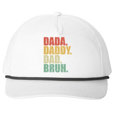 Dada Daddy Dad Bruh Fathers Day 2024 Gifts Snapback Five-Panel Rope Hat