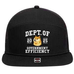 Doge D.O.G.E Department Of Government Efficiency Trump 2024 7 Panel Mesh Trucker Snapback Hat