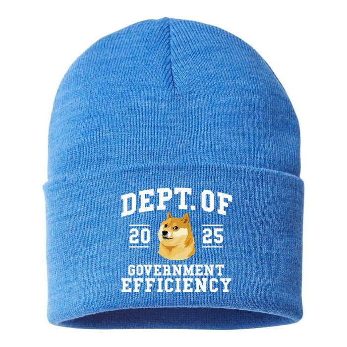 Doge D.O.G.E Department Of Government Efficiency Trump 2024 Sustainable Knit Beanie