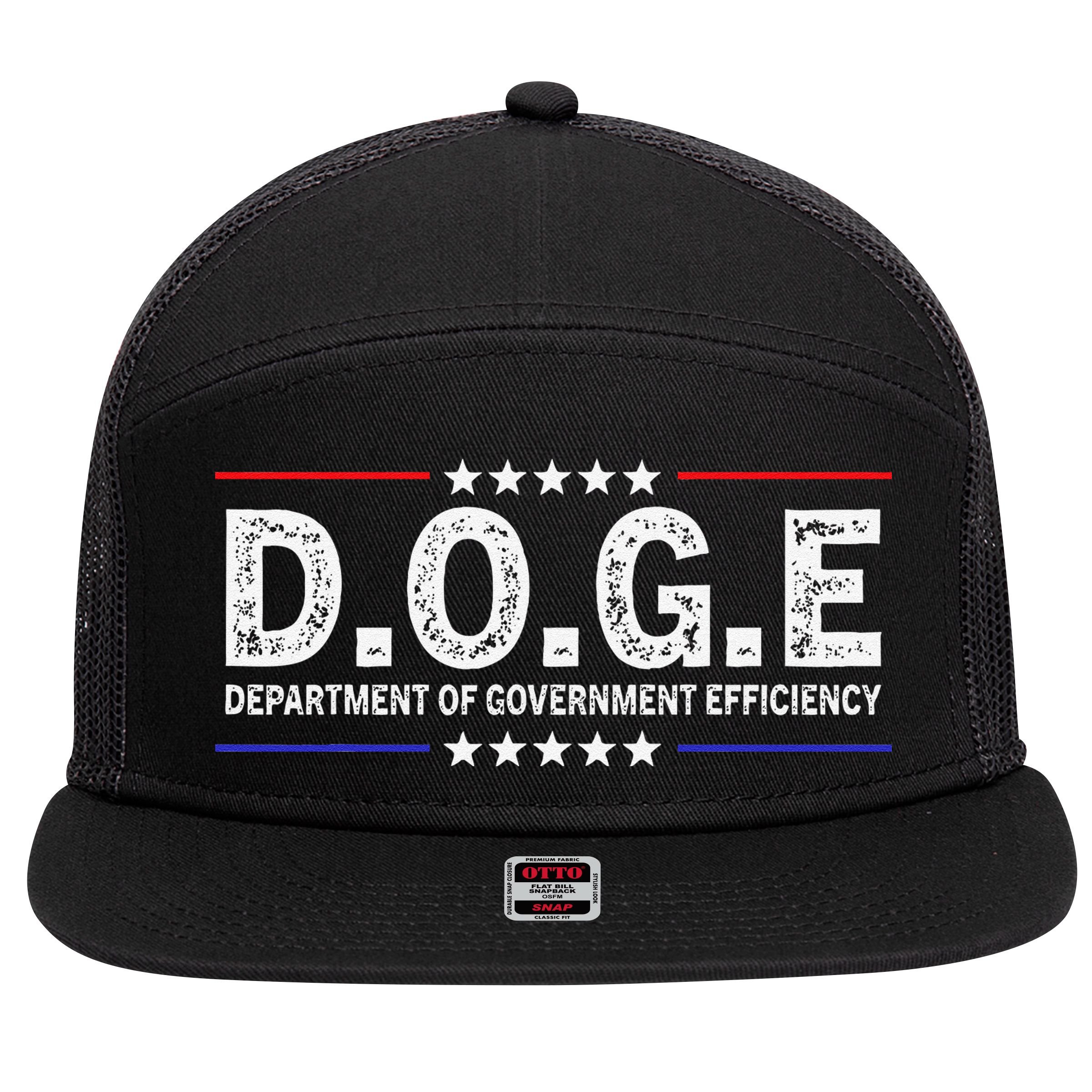 D.O.G.E Doge Department Of Government Efficiency 7 Panel Mesh Trucker Snapback Hat
