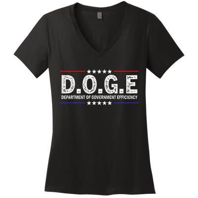 D.O.G.E Doge Department Of Government Efficiency Women's V-Neck T-Shirt