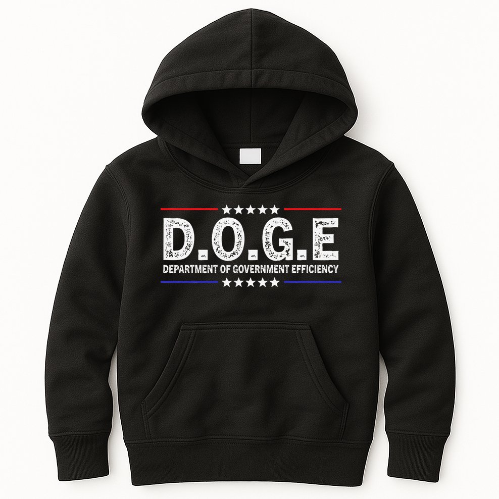 D.O.G.E Doge Department Of Government Efficiency Kids Hoodie