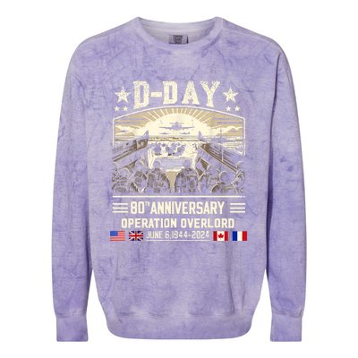 Dday Dwight D. Eisenhower Quote Dday 80th Anniversary Colorblast Crewneck Sweatshirt