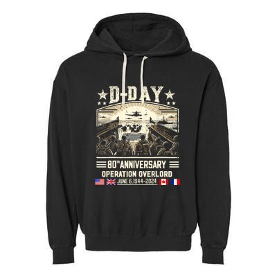 Dday Dwight D. Eisenhower Quote Dday 80th Anniversary Garment-Dyed Fleece Hoodie