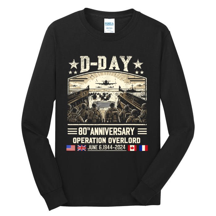 Dday Dwight D. Eisenhower Quote Dday 80th Anniversary Tall Long Sleeve T-Shirt