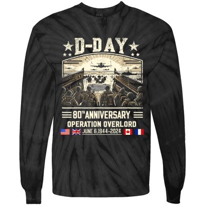 Dday Dwight D. Eisenhower Quote Dday 80th Anniversary Tie-Dye Long Sleeve Shirt