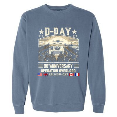 Dday Dwight D. Eisenhower Quote Dday 80th Anniversary Garment-Dyed Sweatshirt