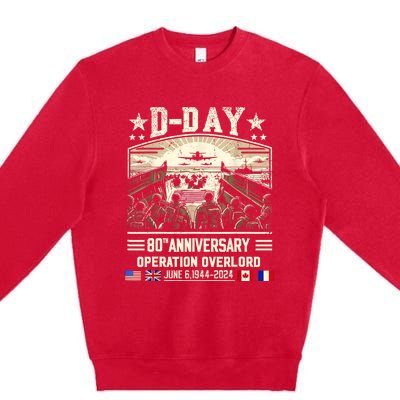 Dday Dwight D. Eisenhower Quote Dday 80th Anniversary Premium Crewneck Sweatshirt