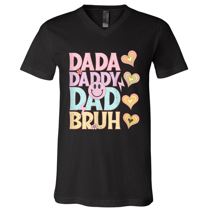 Dada Daddy Dad Bruh FatherS Day 2024 Gifts V-Neck T-Shirt