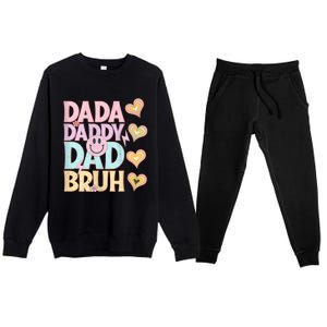 Dada Daddy Dad Bruh FatherS Day 2024 Gifts Premium Crewneck Sweatsuit Set