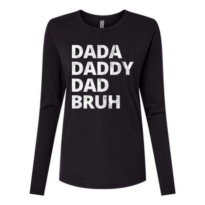 Dada Daddy Dad Bruh Vintage Funny Womens Cotton Relaxed Long Sleeve T-Shirt