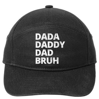 Dada Daddy Dad Bruh Vintage Funny 7-Panel Snapback Hat