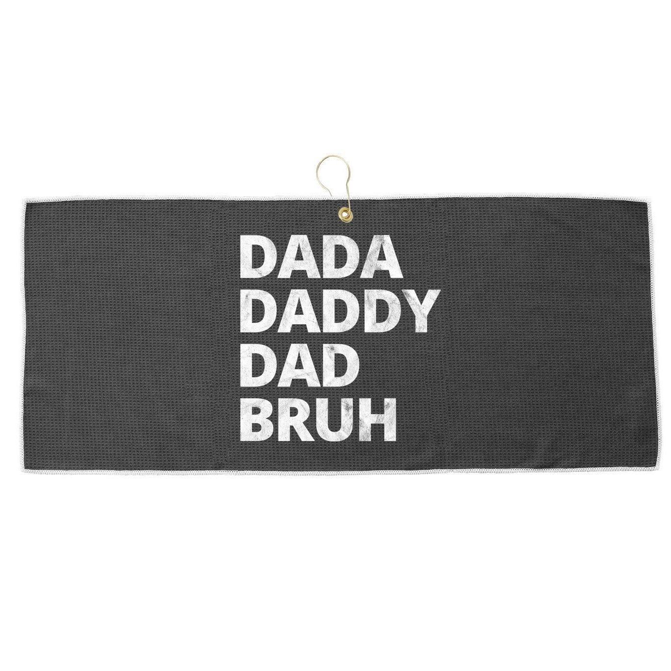 Dada Daddy Dad Bruh Vintage Funny Large Microfiber Waffle Golf Towel