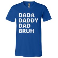 Dada Daddy Dad Bruh Vintage Funny V-Neck T-Shirt