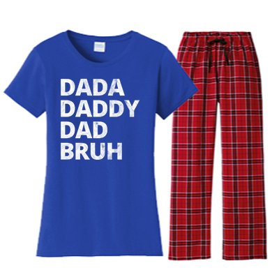 Dada Daddy Dad Bruh Vintage Funny Women's Flannel Pajama Set