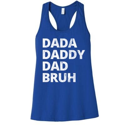 Dada Daddy Dad Bruh Vintage Funny Women's Racerback Tank