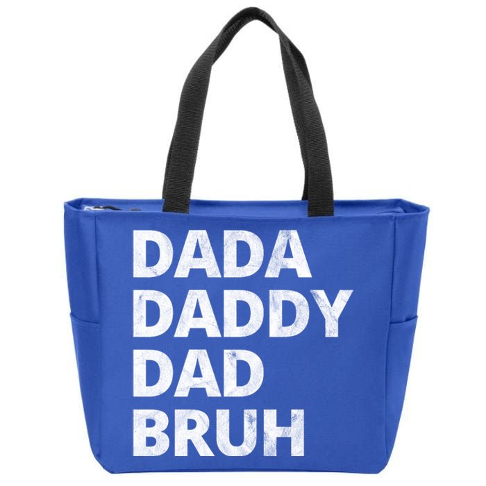 Dada Daddy Dad Bruh Vintage Funny Zip Tote Bag