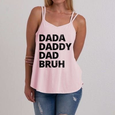 Dada Daddy Dad Bruh Vintage Funny Women's Strappy Tank