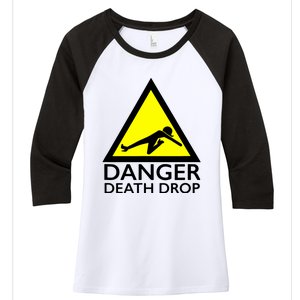 Danger Death Drop Women's Tri-Blend 3/4-Sleeve Raglan Shirt