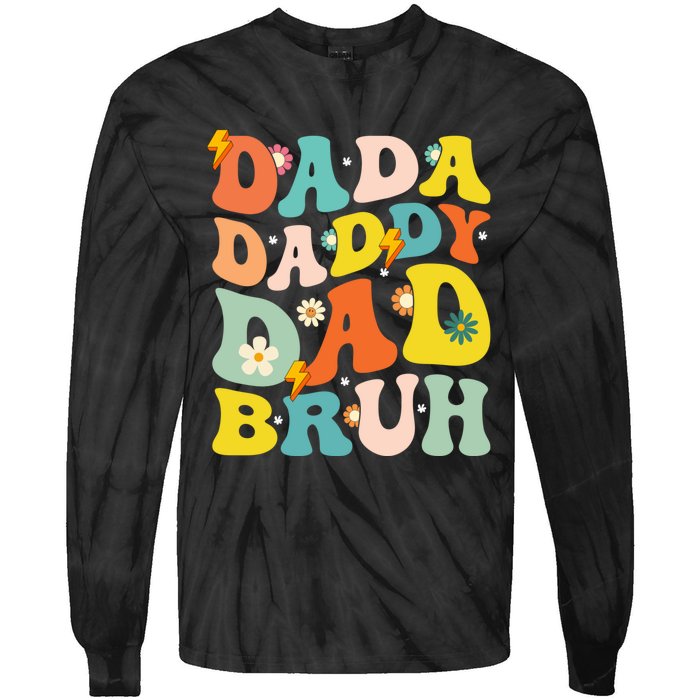 Dada Daddy Dad Bruh FatherS Day 2024 Gifts Tie-Dye Long Sleeve Shirt