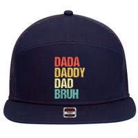 Dada Daddy Dad Bruh 7 Panel Mesh Trucker Snapback Hat