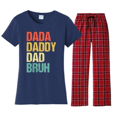 Dada Daddy Dad Bruh Women's Flannel Pajama Set