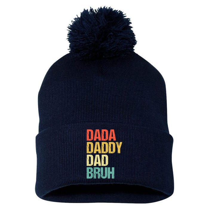 Dada Daddy Dad Bruh Pom Pom 12in Knit Beanie