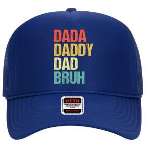 Dada Daddy Dad Bruh High Crown Mesh Back Trucker Hat