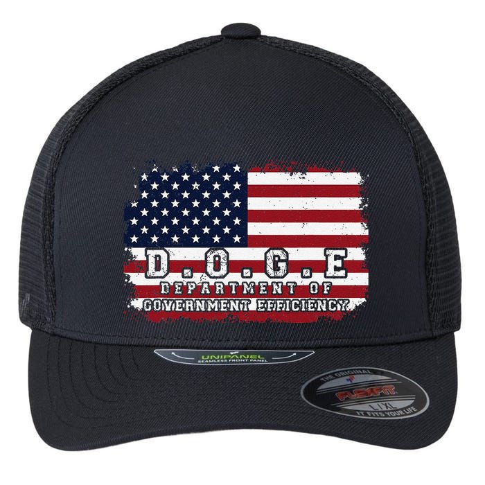 D.O.G.E. Doge Department Patriotic Office Worker Design Flexfit Unipanel Trucker Cap