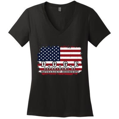 D.O.G.E. Doge Department Patriotic Office Worker Design Women's V-Neck T-Shirt