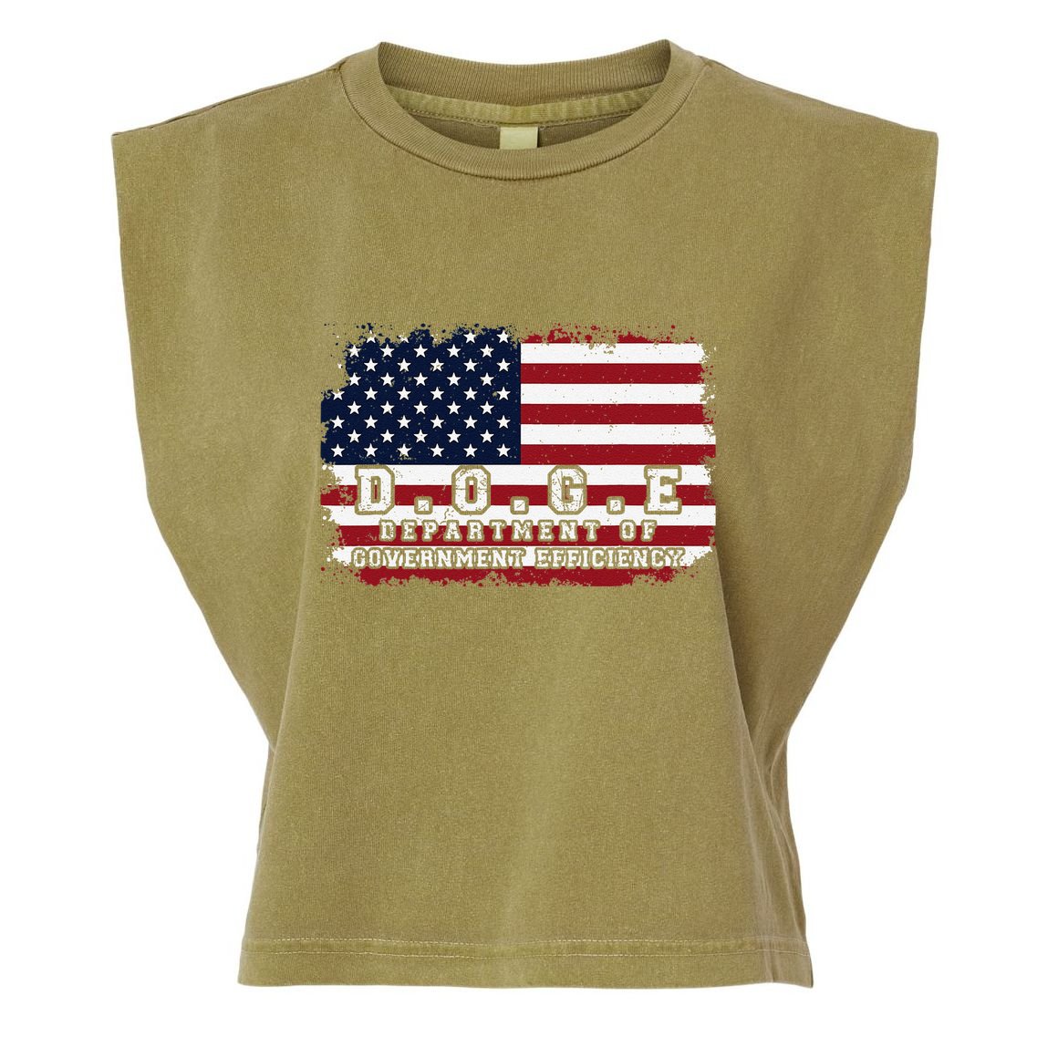 D.O.G.E. Doge Department Patriotic Office Worker Design Garment-Dyed Women's Muscle Tee