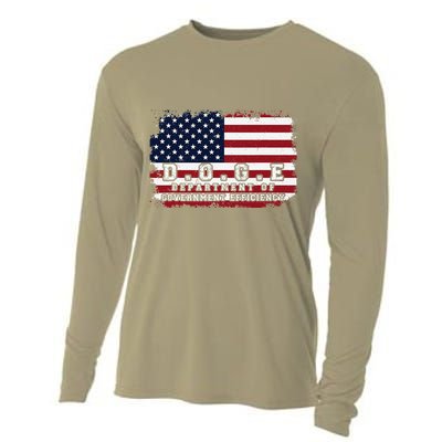 D.O.G.E. Doge Department Patriotic Office Worker Design Cooling Performance Long Sleeve Crew