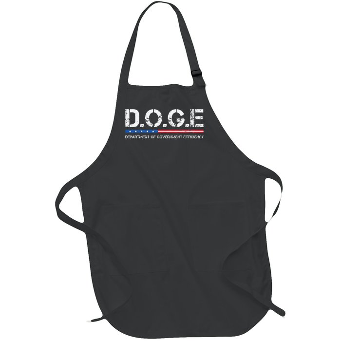 Doge D.O.G.E. Department Of Government Efficiency Full-Length Apron With Pockets