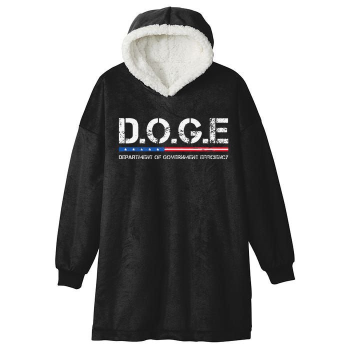 Doge D.O.G.E. Department Of Government Efficiency Hooded Wearable Blanket