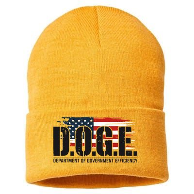 D.O.G.E Doge Department Of Government Efficiency Sustainable Knit Beanie