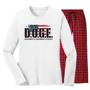 D.O.G.E Doge Department Of Government Efficiency Women's Long Sleeve Flannel Pajama Set 