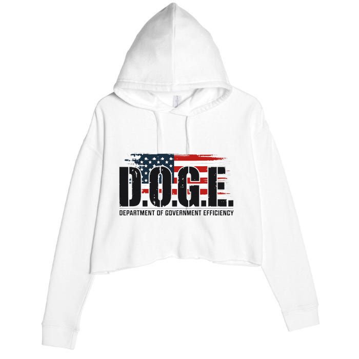 D.O.G.E Doge Department Of Government Efficiency Crop Fleece Hoodie