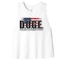 D.O.G.E Doge Department Of Government Efficiency Women's Racerback Cropped Tank